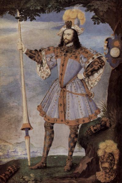 Nicholas Hilliard Large miniature of George Clifford